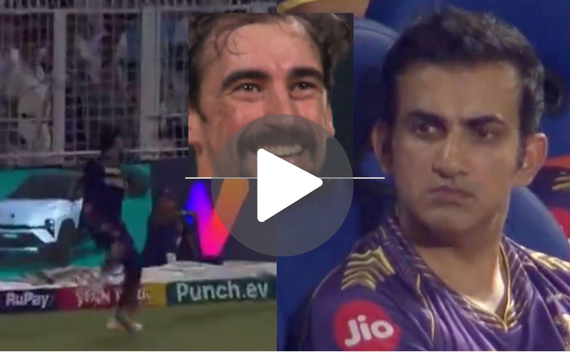 [Watch] Gambhir's Furious Look As Starc Gives Sarcastic Smile After Kuldeep Yadav's Six